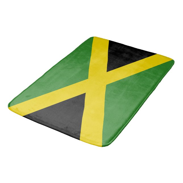 Grand tapis de bain avec drapeau de la Jamaïque (Angle)