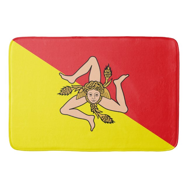 Grand tapis de bain avec drapeau de la Sicile (Devant)