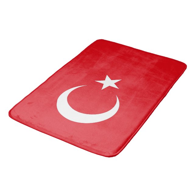 Grand tapis de bain avec drapeau de la Turquie (Angle)