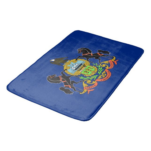 Grand tapis de bain avec drapeau de Pennsylvanie,  (Angle)