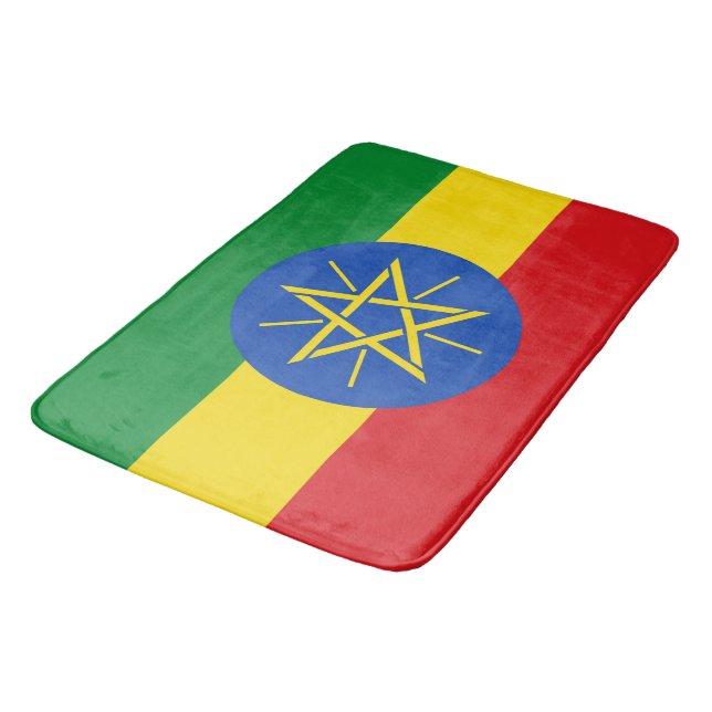 Grand tapis de bain avec drapeau d'Ethiopie (Angle)