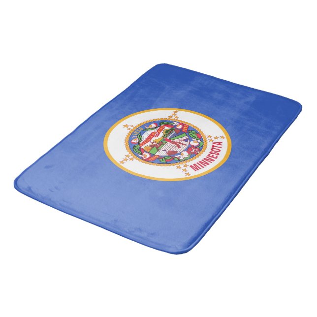 Grand tapis de bain avec drapeau du Minnesota, USA (Angle)