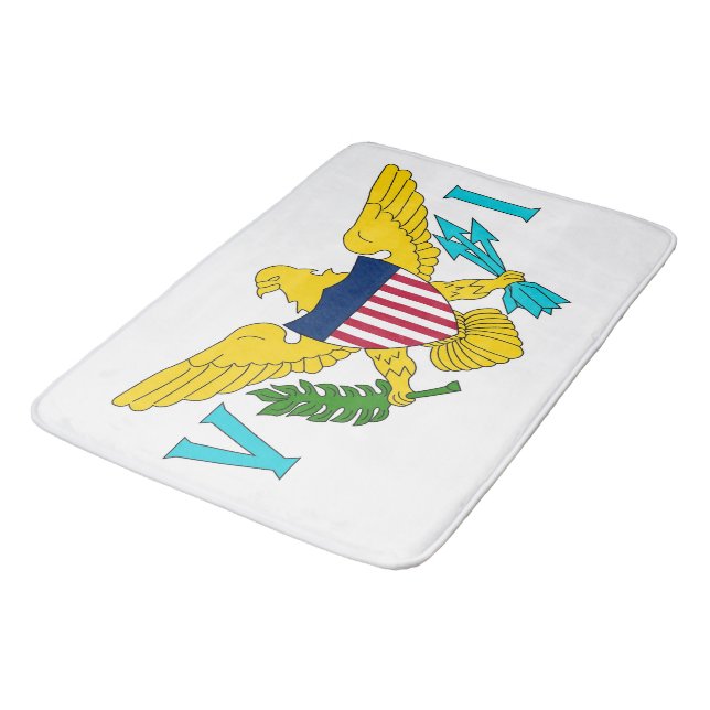Grand tapis de bain avec le drapeau des Îles Vierg (Angle)