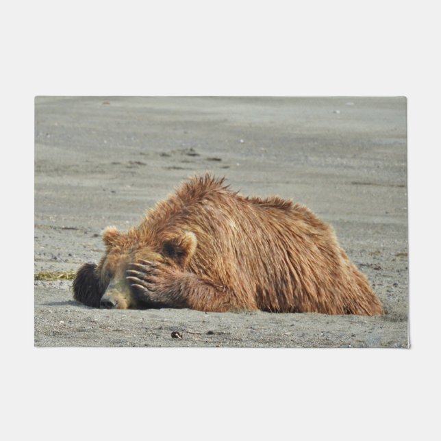 Grand tapis de porte avec l'ours gris (Devant)
