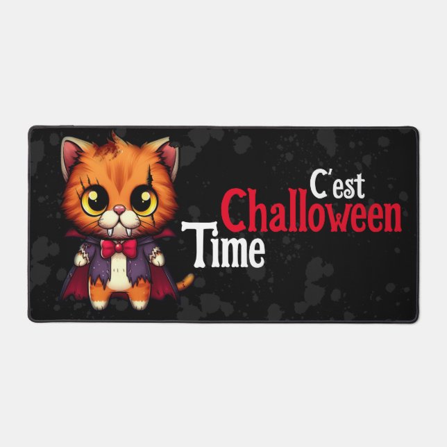 Grand Tapis de souris | ChaLLoWeen Minou Time (Recto)