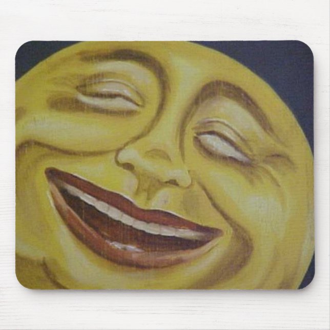 Grand tapis de souris de visage de lune (Devant)