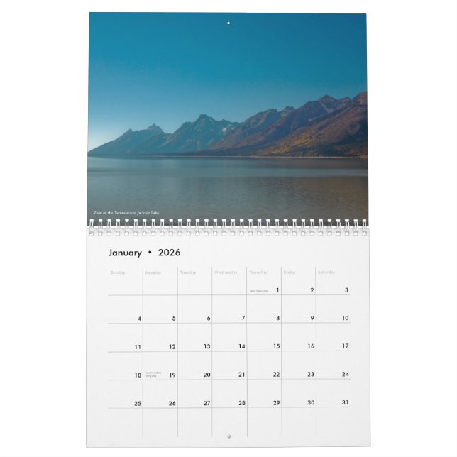 Grand Teton and Yellowstone Calendar (Jan 2026)