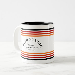 Grand Teton Cabin Club Custom Crest Park Stripe Two-Tone Coffee Mug