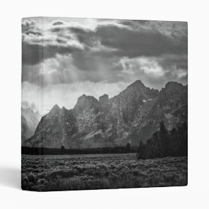 Grand Teton Mountain Range in Black and White Binder