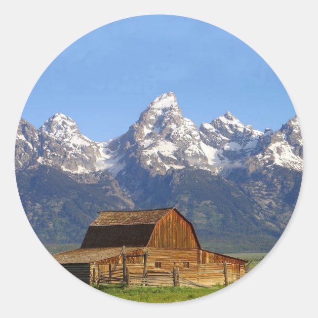 Grand Teton mountains Classic Round Sticker (Front)