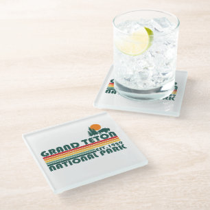 Grand Teton mountains National Park Wyoming Glass Coaster