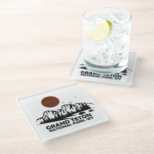 Grand Teton mountains National Park Wyoming Glass Coaster