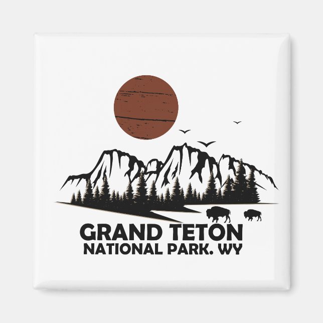 Grand Teton mountains National Park Wyoming Magnet (Front)