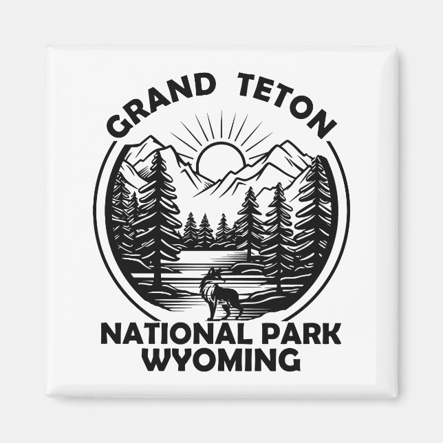 Grand Teton mountains National Park Wyoming Magnet (Front)