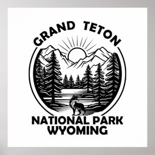 Grand Teton mountains National Park Wyoming Poster