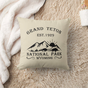 Grand Teton mountains National Park Wyoming Throw Pillow