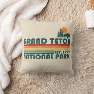 Grand Teton mountains National Park Wyoming Throw Pillow