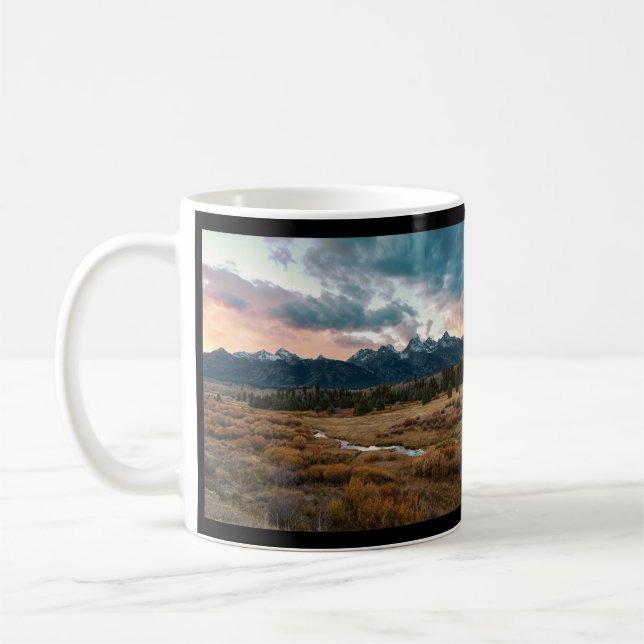 Grand Teton National Park Beaver Pond Sunset Photo Coffee Mug (Left)