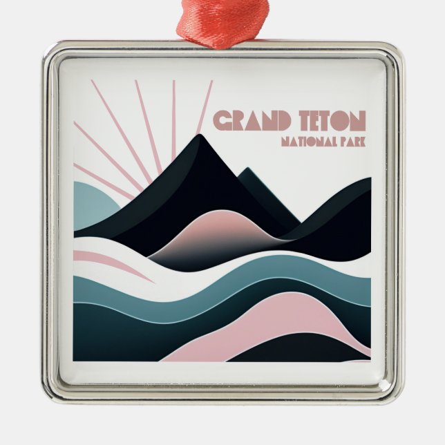 Grand Teton National Park Coloured Hills Metal Ornament (Front)