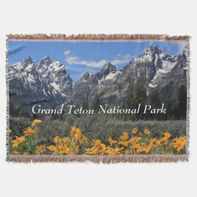 Grand Teton National Park Customizable Souvenir Throw Blanket (Front)