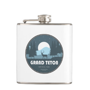 Grand Teton National Park Deer Hip Flask