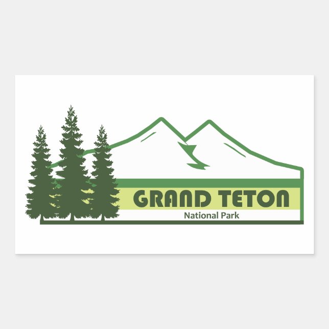 Grand Teton National Park Green Stripes Sticker (Front)