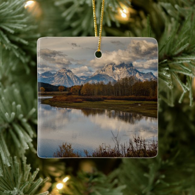 Grand Teton National Park in Fall Ceramic Ornament (Tree)