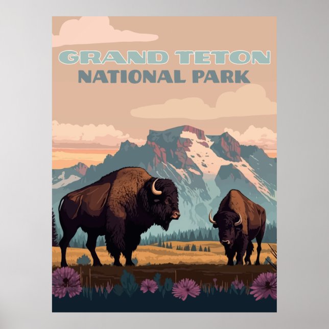 Grand Teton National Park Jackson Wyoming Mountain Poster (Front)