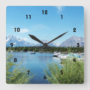 Grand Teton National Park landscape photography. Square Wall Clock