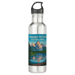 Grand Teton National Park Landscape Travel Art 710 Ml Water Bottle