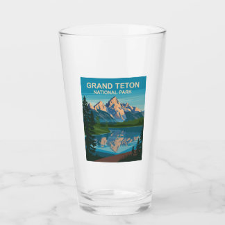 Grand Teton National Park Landscape Travel Art Glass