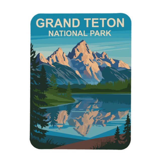 Grand Teton National Park Landscape Travel Art Magnet (Vertical)