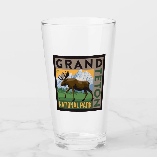 Grand Teton National Park Moose Glass (Front)