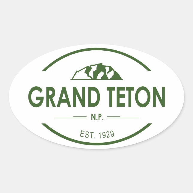 Grand Teton National Park Oval Sticker (Front)