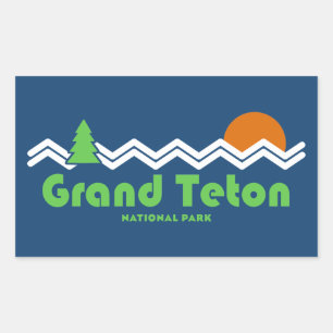 Grand Teton National Park Retro Sticker
