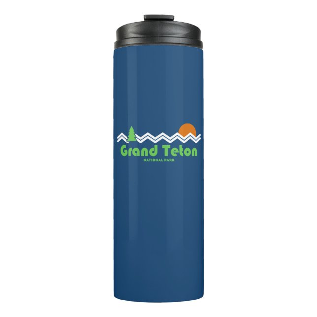 Grand Teton National Park Retro Thermal Tumbler (Front)
