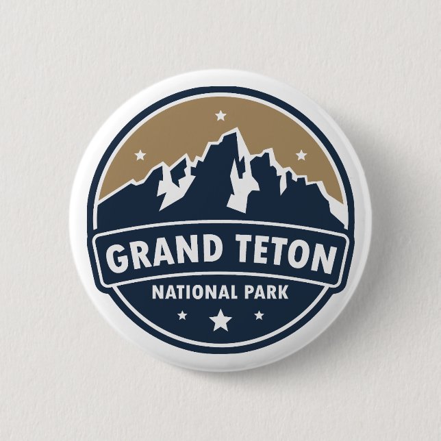 Grand Teton National Park Round Emblem 2 Inch Round Button (Front)