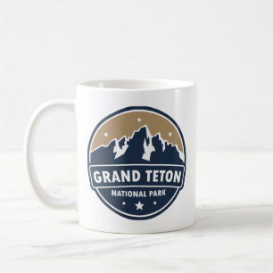 Grand Teton National Park Round Emblem Coffee Mug