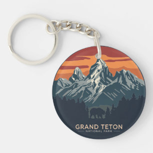 Grand Teton National Park Sunset Keychain