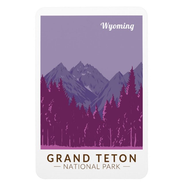 Grand Teton National Park Teton Range Travel Art Magnet (Vertical)
