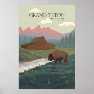 Grand Teton National Park Travel Poster