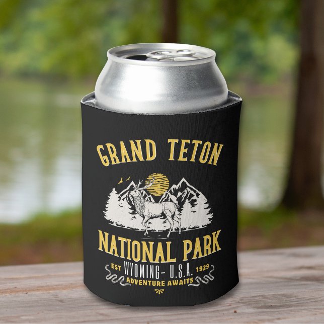 Grand Teton National Park Vintage Landscape Can Cooler (Creator Uploaded)