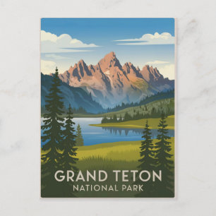 Grand Teton National Park Vintage Postcard