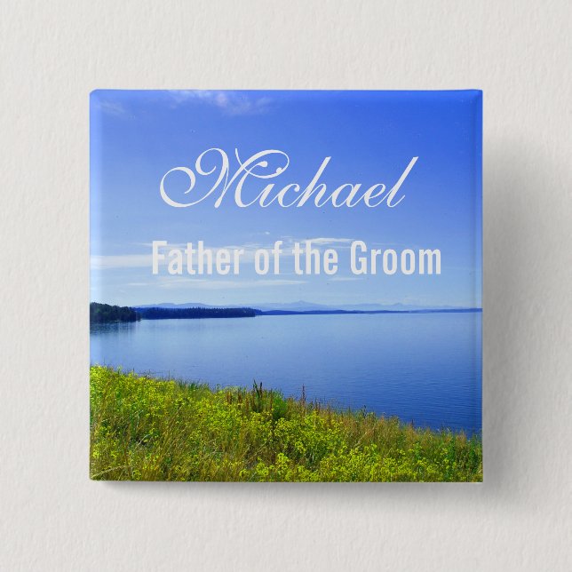 Grand Teton National Park wedding  button. 2 Inch Square Button (Front)