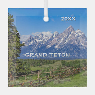 Grand Teton National Park, Wyoming Glass Ornament