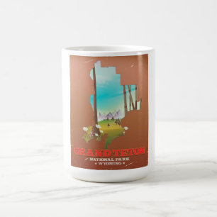 Grand Teton National Park Wyoming Map Magic Mug