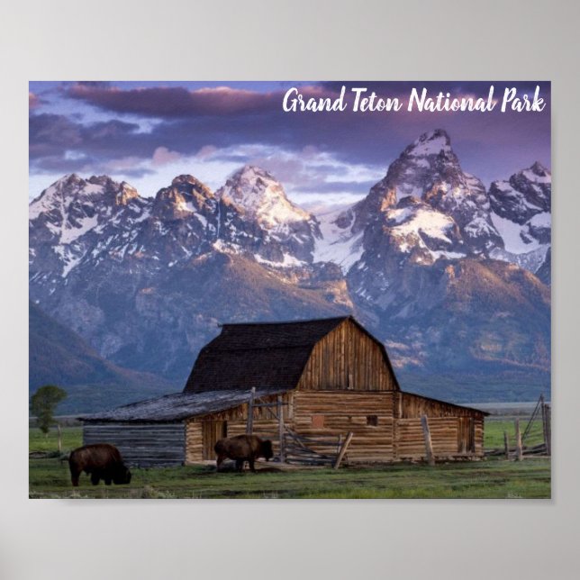 Grand Teton National Park Wyoming Mountains Barn Poster (Front)