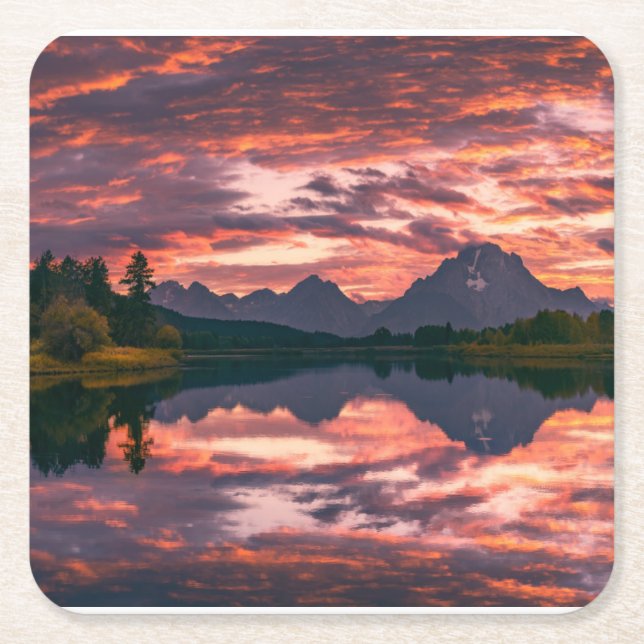 Grand Teton National Park, Wyoming Square Paper Coaster (Front)