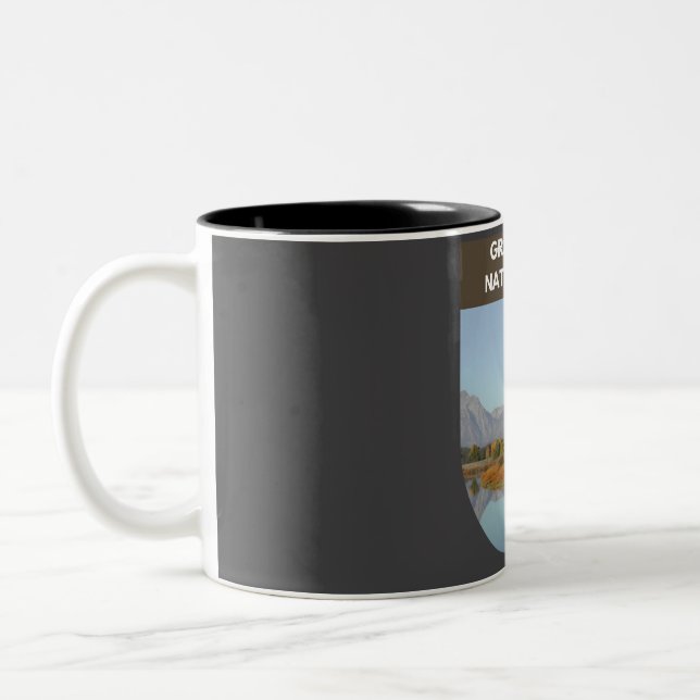 Grand Teton National Park - Wyoming  Two-Tone Coffee Mug (Left)