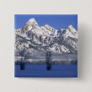 GRAND TETON NATIONAL PARK, WYOMING. USA. Fog & 2 Inch Square Button